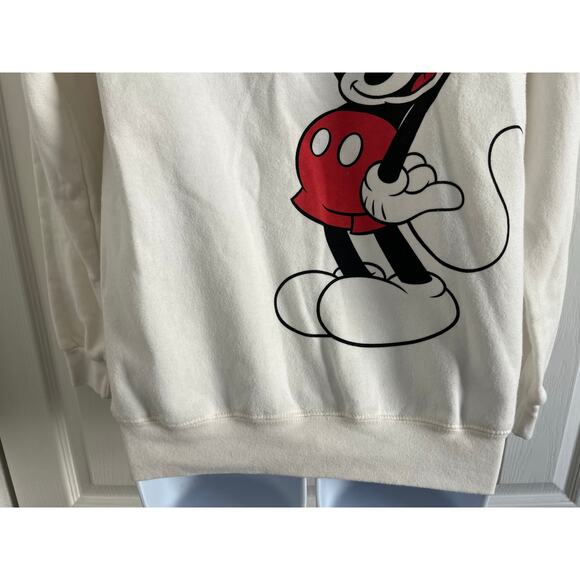 Disney Mickey Mouse Hooded Pullover Sweatshirt Embroidery Front Back Vintage XXS - Picture 5 of 16